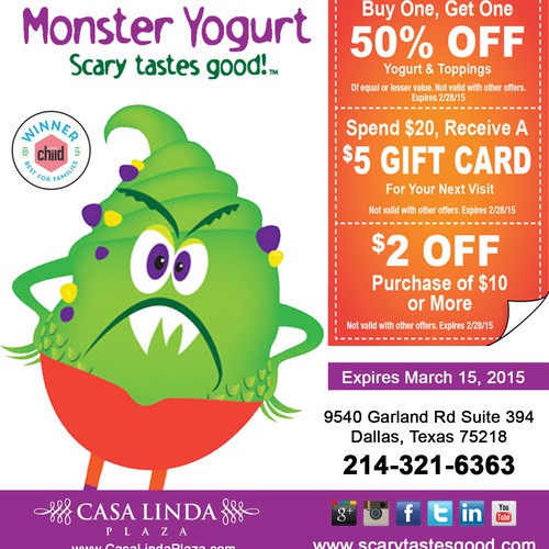 Create an ad for Monster Yogurt