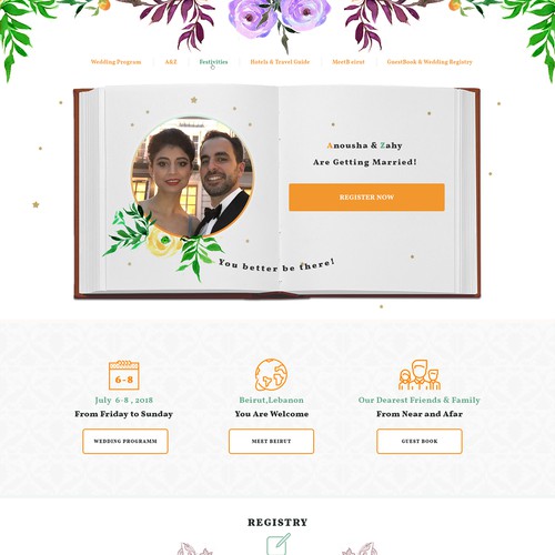 Wedding landing page