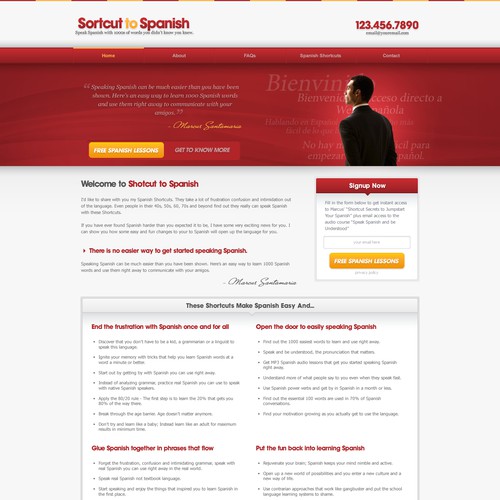 Create the next website design for Shortcut to Spanish