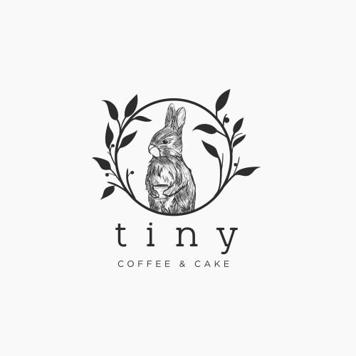 Whimsical logo for tiny coffee & cake