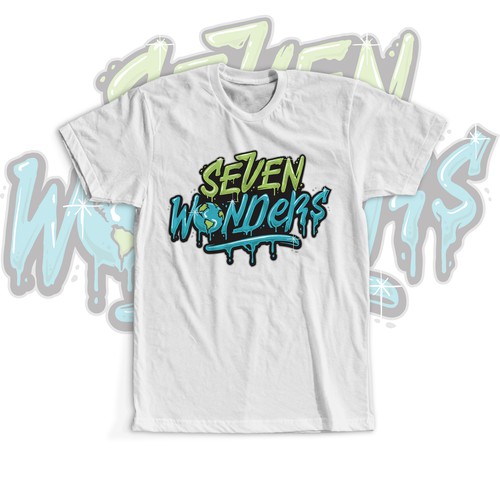 7 Wonders Graffiti Style T-shirt