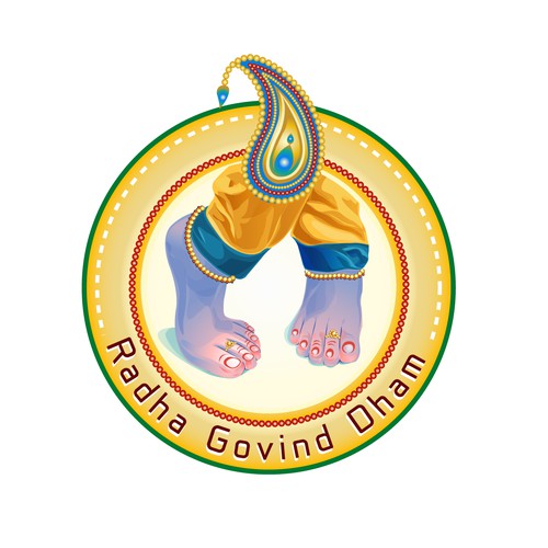 illustrative logo concept for Radha Govind Dham