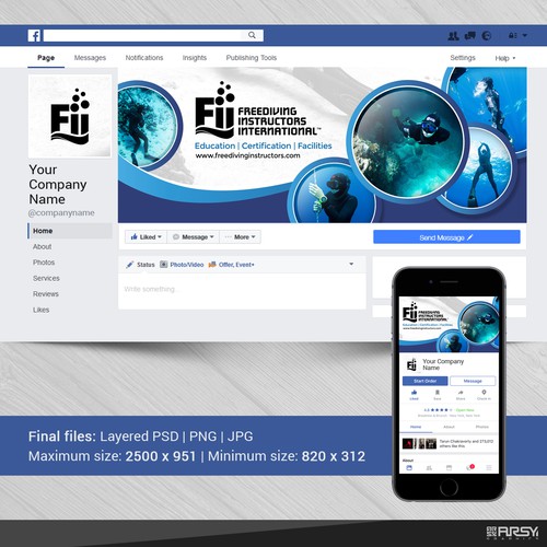  Facebook Cover for "Freediving Instructors International" 