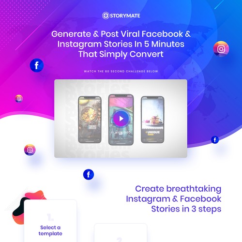 Landing page for Saas social media platform