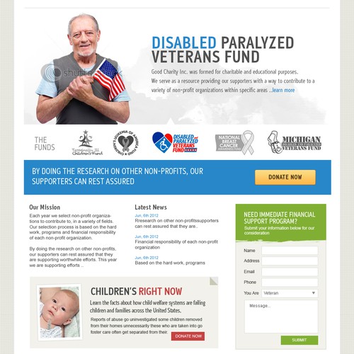 Create the next website design for Good Charity Inc.