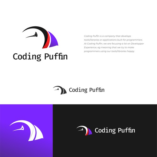 Coding Puffin Logo Design