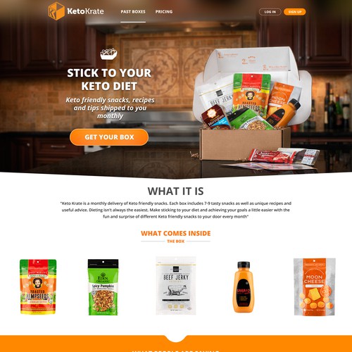 Product box landing page