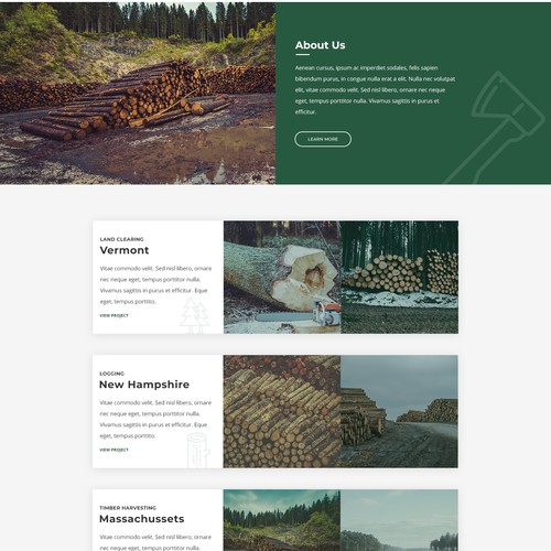 Home page Design for a Logging and Tree Clearing company
