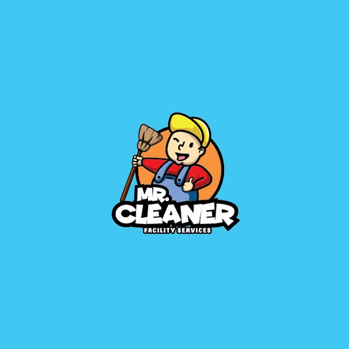 Playful logo for cleaning services.