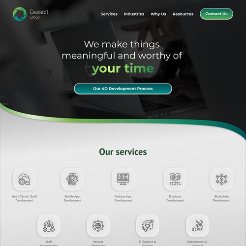 Home Page Design for Software Development Company