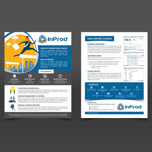 One double sided A4 brochure for Acme corp.