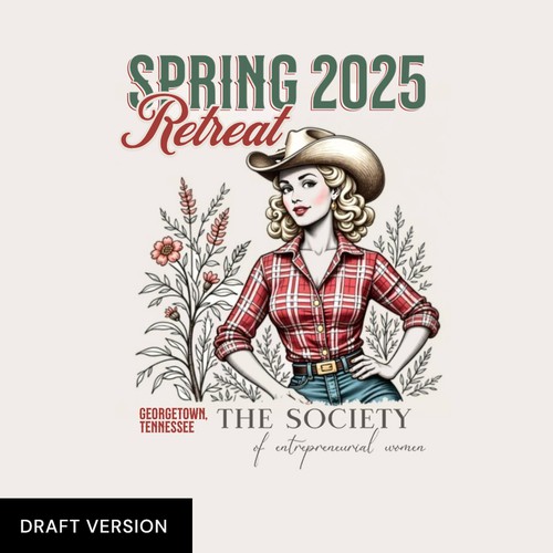 Vintage Western Cowgirl Floral Illustration – Southern Americana Retro Graphic (This Design Is Available For Sale) 