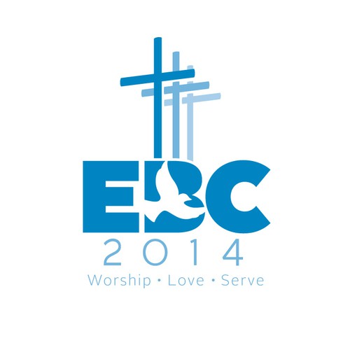 Create an image of the 3 Crosses for our Vision Statement of Worship, Love, Serve.