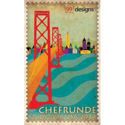 Retro "tour" poster for a special event at 99designs!