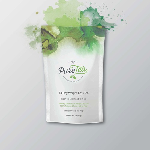 PureTea needs a beautiful package to hold 14 days of Weight Loss Tea