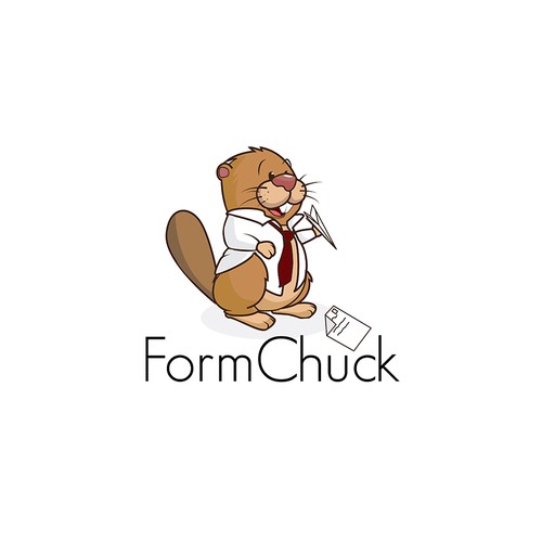 Create a cute woodchuck animal logo for FormChuck