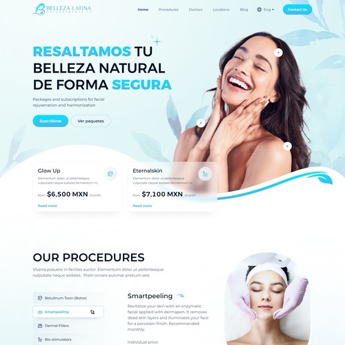 Website for Beauty Clinic Focused on Subscriptions