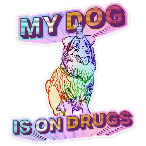 Holograph Dog Sticker