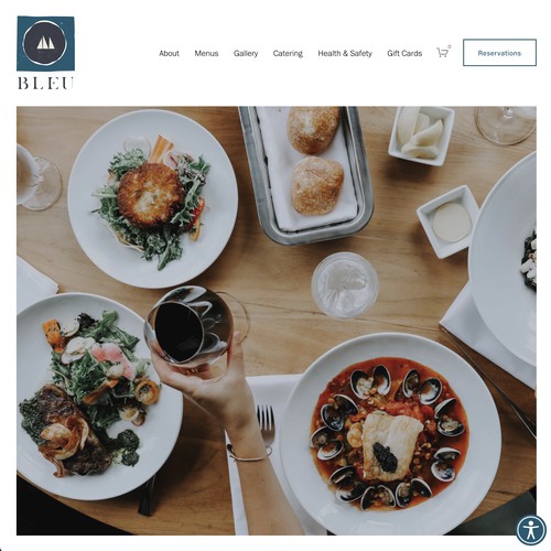 Bleu Northeast Kitchen Restaurant Web Design