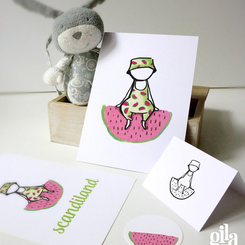 Watercolor logo for children