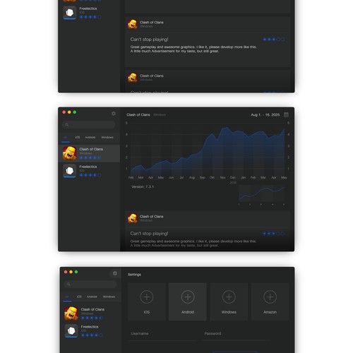 Dark Dashboard Interface