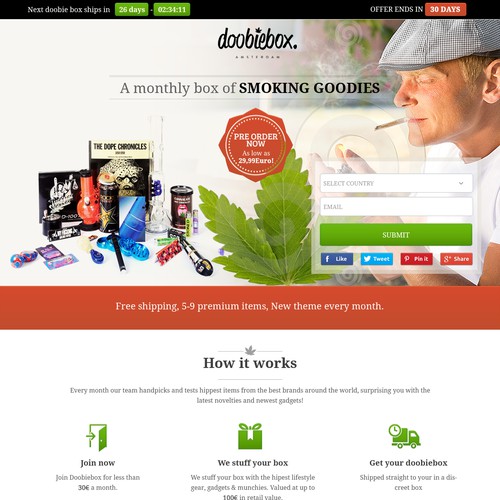 Create a catchy landing page that drives pre-orders.