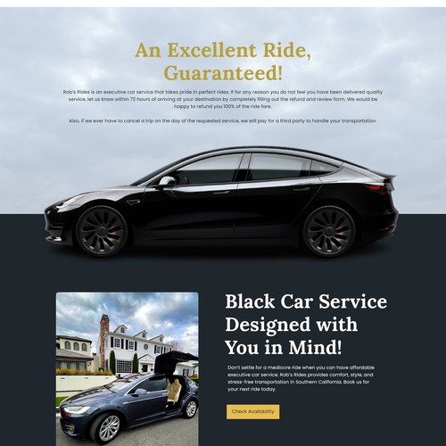 Premiere Car Rental Service Landing Page
