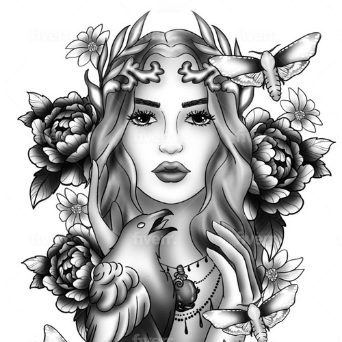 Tattoo design girl