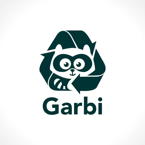 Smart logo combining Raccoon and Recycling