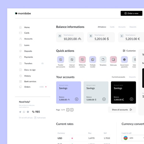 Banking Platform Dashboard