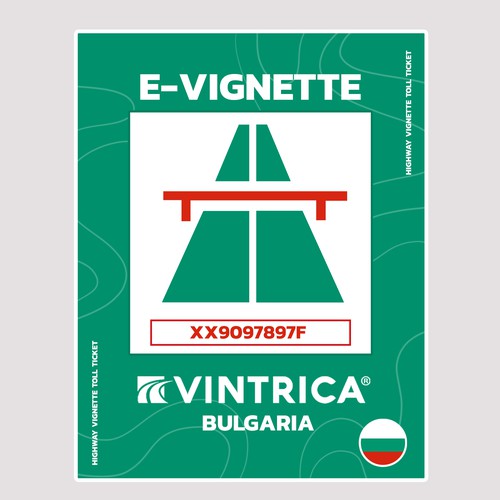 Design a product image of a highway vignette toll ticket