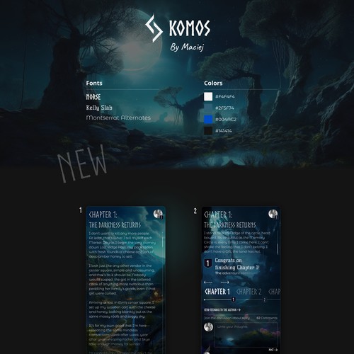 App design - immersive story reading app
