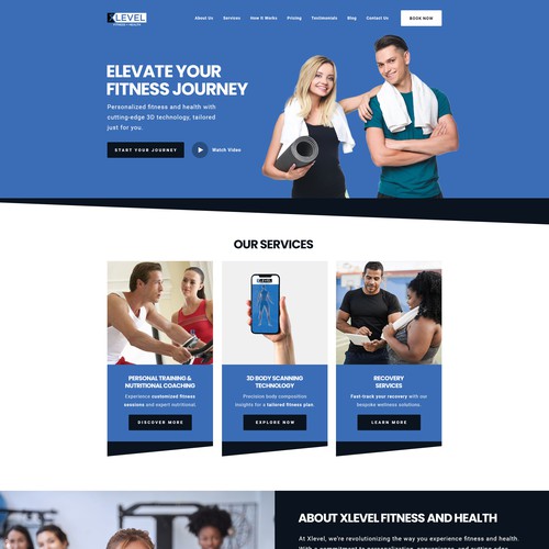 Home Page Design for Xlevel fitness