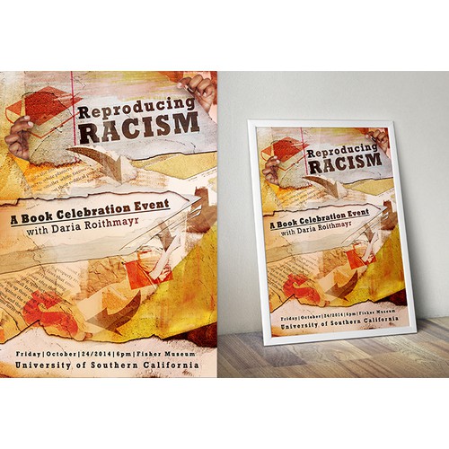 Creating art for an invitation to celebrate Reproducing Racism, a new book on racial inequality by USC law school profes