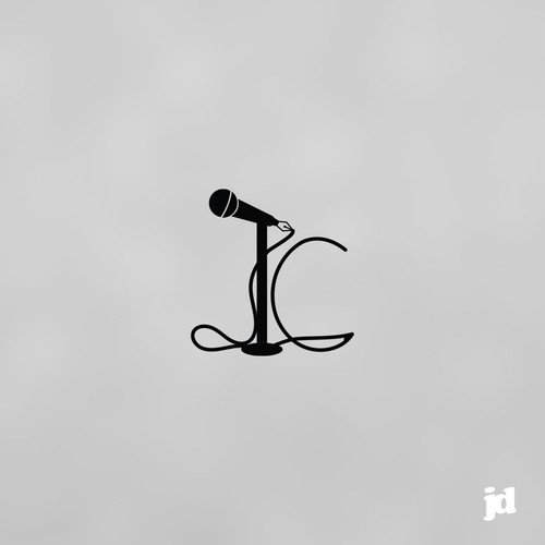 Logo for a comedian and writer with initials JC