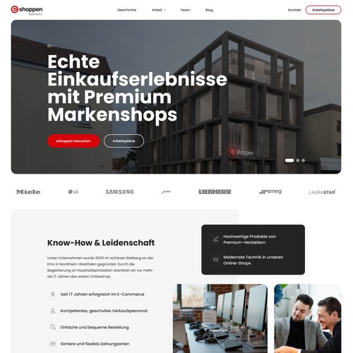 Innovative WebSite eines bestehenden eCommerce Anbieters im Bereich Haushaltswaren