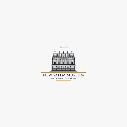 Classic and detail logo for new salem museum and academy of fine art