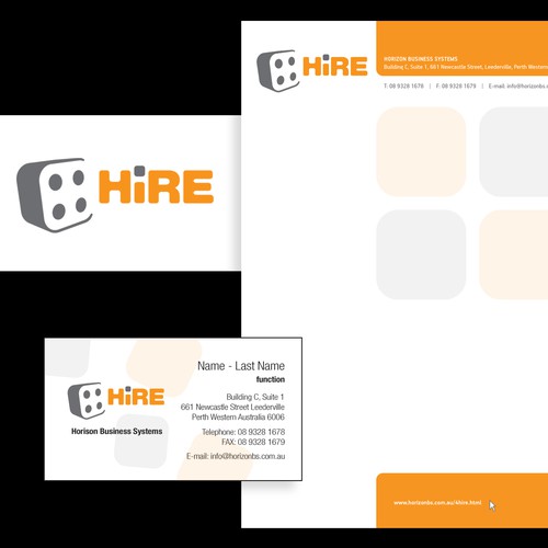 4Hire logo and stationary