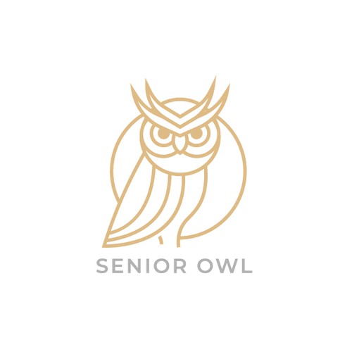 clean modern lineart owl logo design 