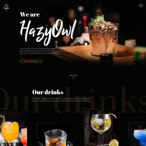 HazzyOwl pub website design