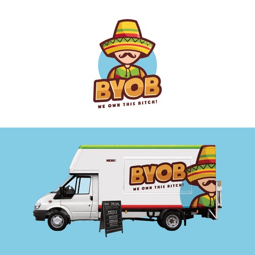 Playful logo for Mexican food truck