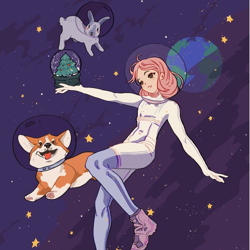 Girl in space