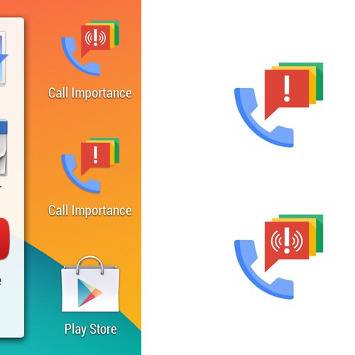 Awesome Flat Icon for Android App "Call Importance"