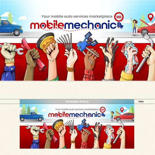 Dynamic Website Banner for Mobile Auto Care Startup
