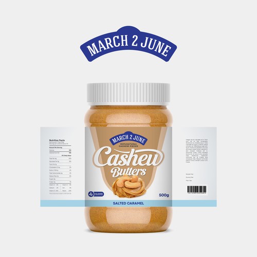 MARCH 2 JUNE - CASHEW BUTTERS LABEL DESIGN