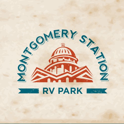 vintage-look logo design for Montgomery Station RV Park
