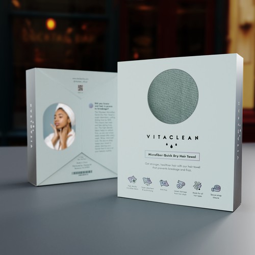 Packaging for Microfiber Quick Dry Hair Towel