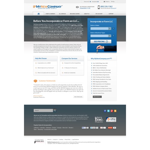 Refresh/Redesign for MyNewCompany.com, Inc.