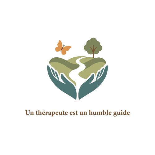 Un thérapeute est un humble guide Logo Design