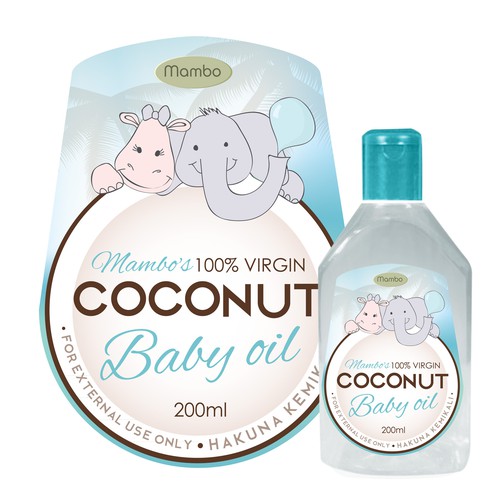 coconut baby oil label
